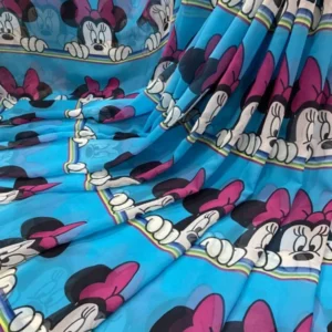 Mickey mouse digital print georgette fabric - High-Quality Fabric