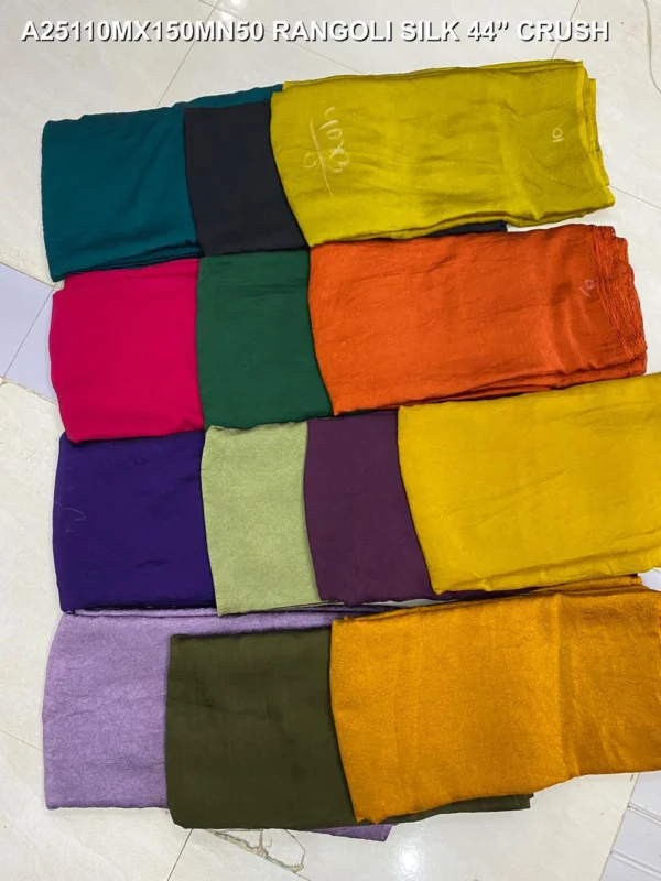 Rangoli silk crush fabric 448243 for saree lehenga 038 dupatta - High-Quality Fabric