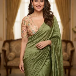 Rangoli silk crush fabric 448243 for saree lehenga 038 dupatta - High-Quality Fabric