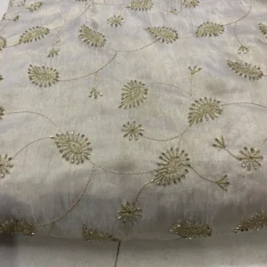 Shimmer tissue silk fabric hand work beads 038 sequins - High-Quality Fabric