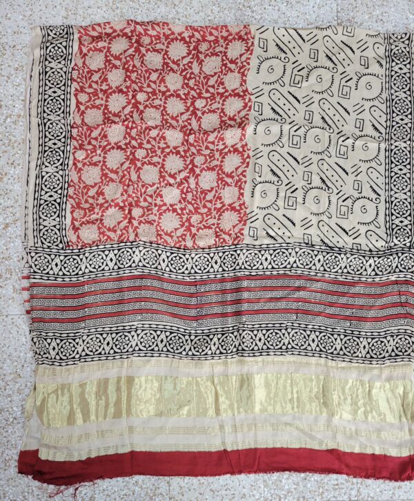 Ajrakh Hand Block Print Gajji Silk Dupatta Full Size (10)