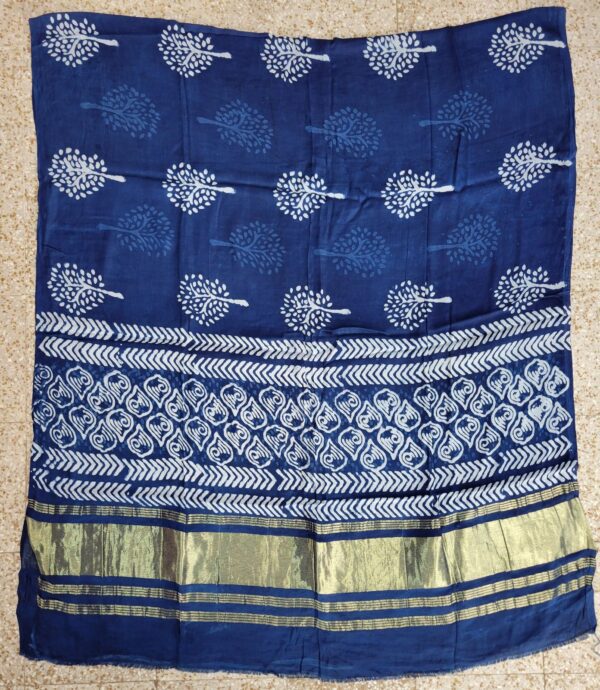 Ajrakh Hand Block Print Gajji Silk Dupatta Full Size (8)