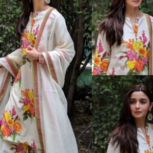 Stunning Alia Bhatt Inspired Sabyasachi Floral Digital Print – ₹165 per meter