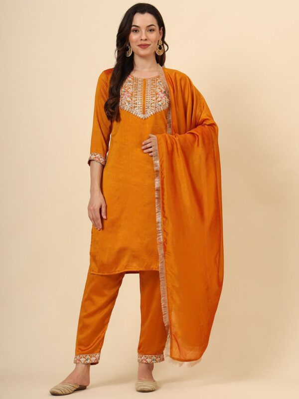 Coco Vichitra Silk 3 Piece Embroidered Set (11)