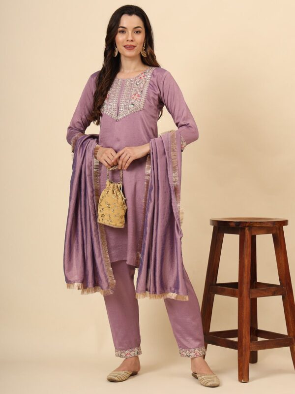 Coco Vichitra Silk 3 Piece Embroidered Set (13)