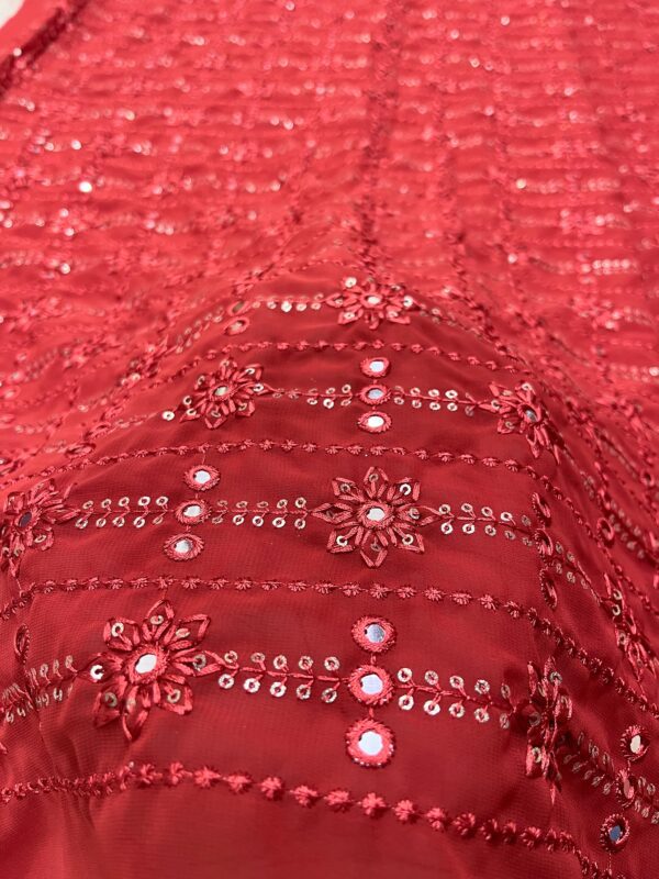 Georgette Fabric With Heavy Mirror Sequins