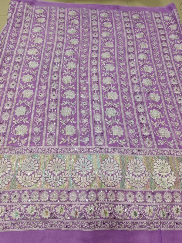 Heavy Multi Sequin Thread Lucknowi Pure Georgette2