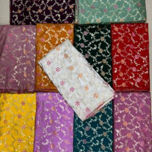 Pure Banarasi Silk Fabric With Heavy Multi Work3