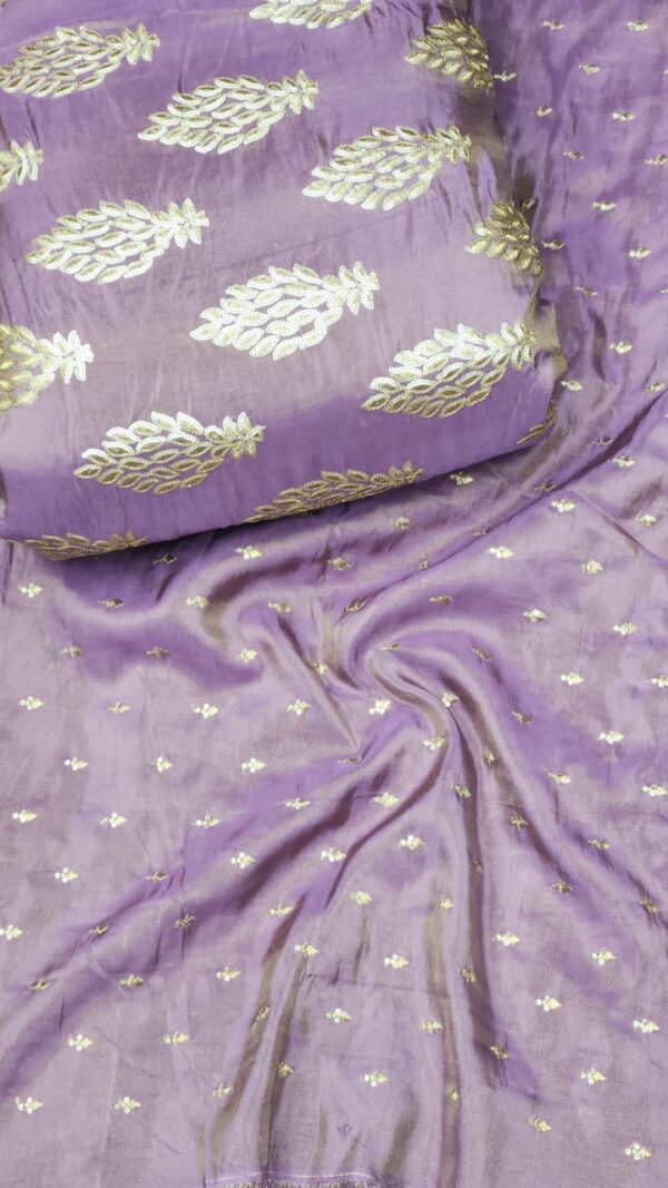 Pure Shimmer Tissue Silk With Heavy Embroidery Work (5)