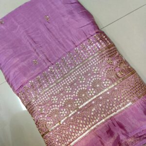 Pure Viscose Zari Silk Fabric With Embroidery (9)