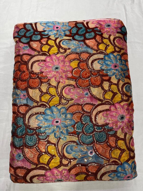 Soft Chinon Fabric With Sequin Embroidery (3)