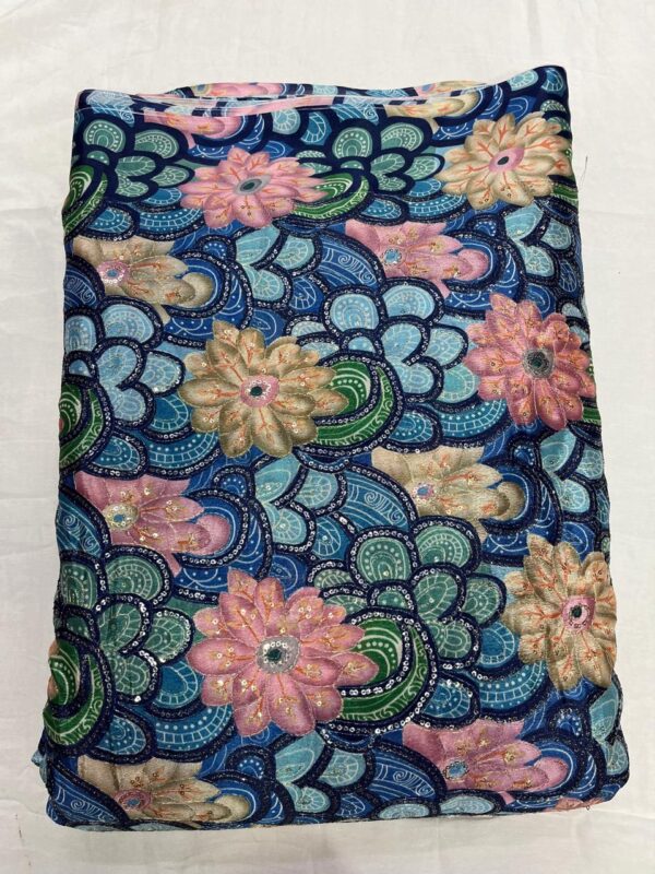 Soft Chinon Fabric With Sequin Embroidery (5)