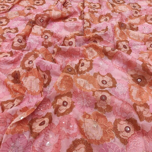 Soft Organza Floral Zari Sequins Fabric (1)