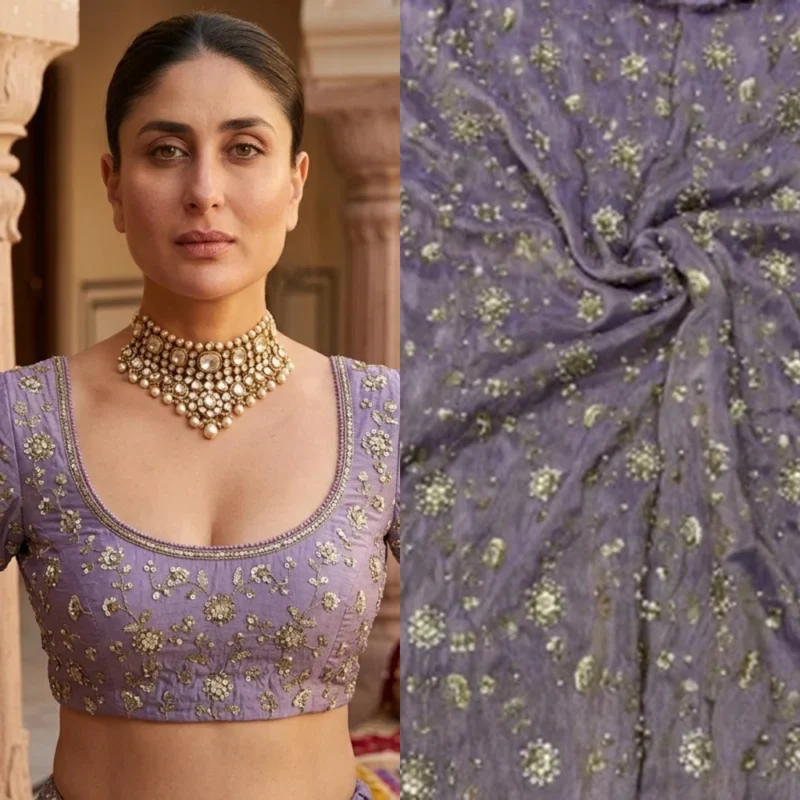 Cosmos shimmer tissue silk fabric handwork plain - High-Quality Fabric