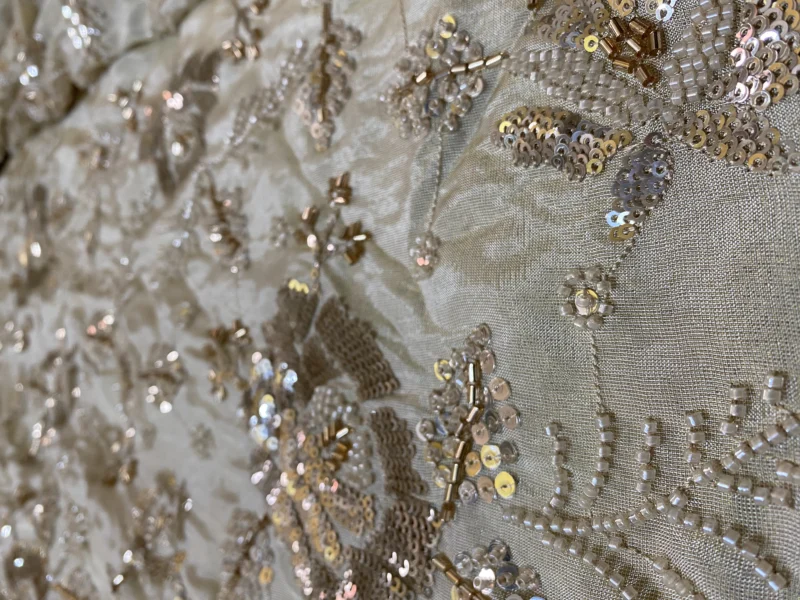 Exquisite pure zari silk tissue - High-Quality Fabric