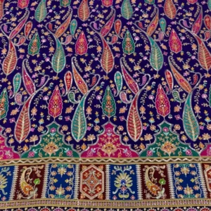 Pure natural crepe fabric with sequin embroidery buy now - High-Quality Fabric