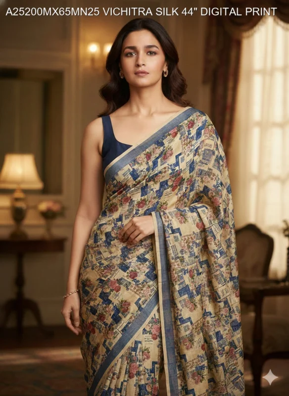 Stunning alia bhatt inspired sabyasachi floral digital print 165 per meter - High-Quality Fabric