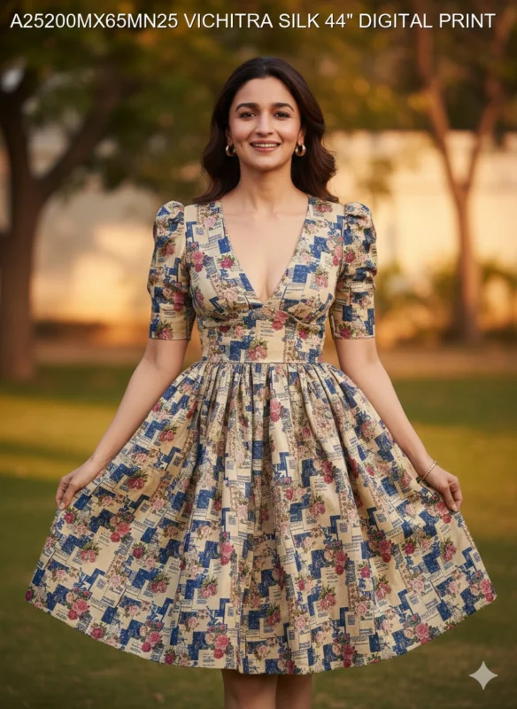 Stunning alia bhatt inspired sabyasachi floral digital print 165 per meter - High-Quality Fabric