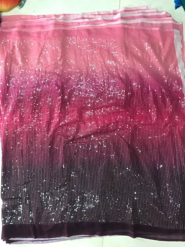 Heavy Sequin Georgette Fabric With Shaded Padding (11)