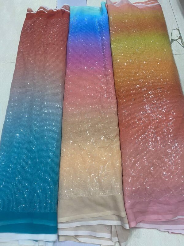 Heavy Sequin Georgette Fabric With Shaded Padding (2)