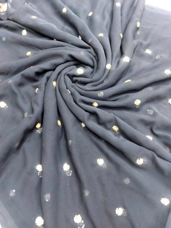 Georgette fabric with handwork butti design, width 44 inches, priced at ₹315 per meter.