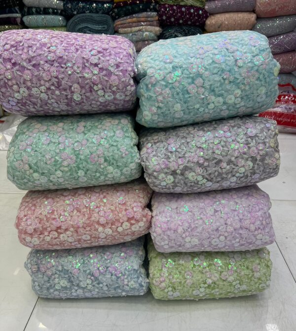 Stunning Multi-Colored Sequin Net Fabric 530/m