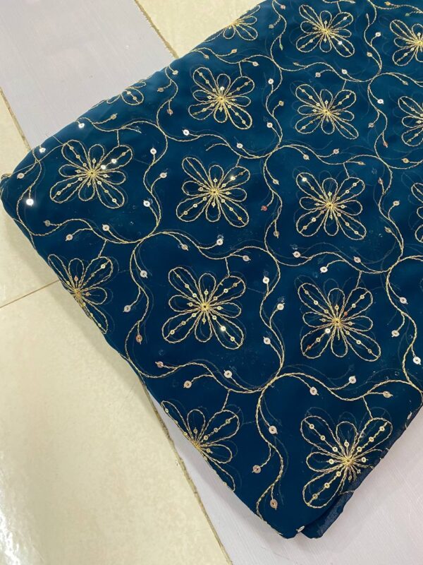 Vintage Blooming Georgette Fabric With Embroidery (10)