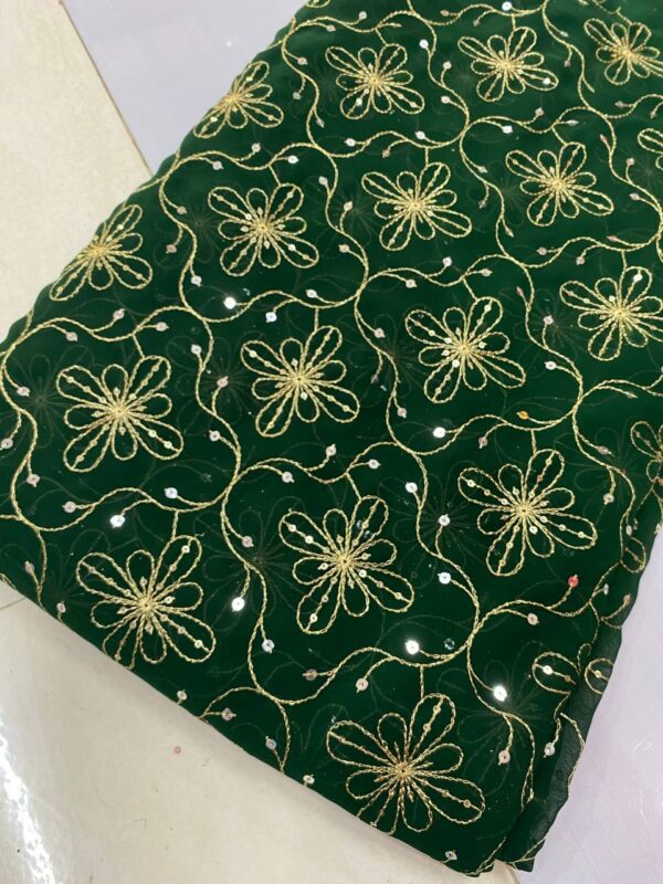 Vintage Blooming Georgette Fabric With Embroidery (3)