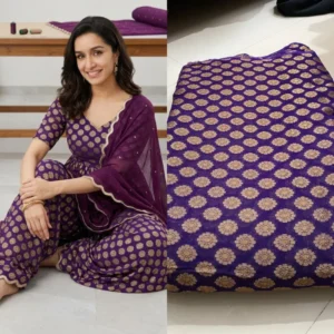 Shraddha kapoor pure georgette fabric with banarasi weaving - High-Quality Fabric