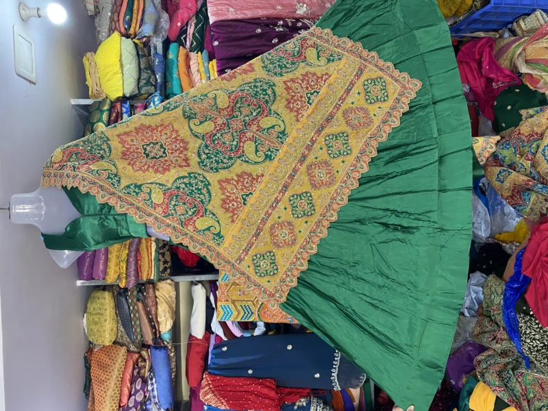 Space silk dupatta with fancy embroidery 038 cut work buy now - High-Quality Fabric