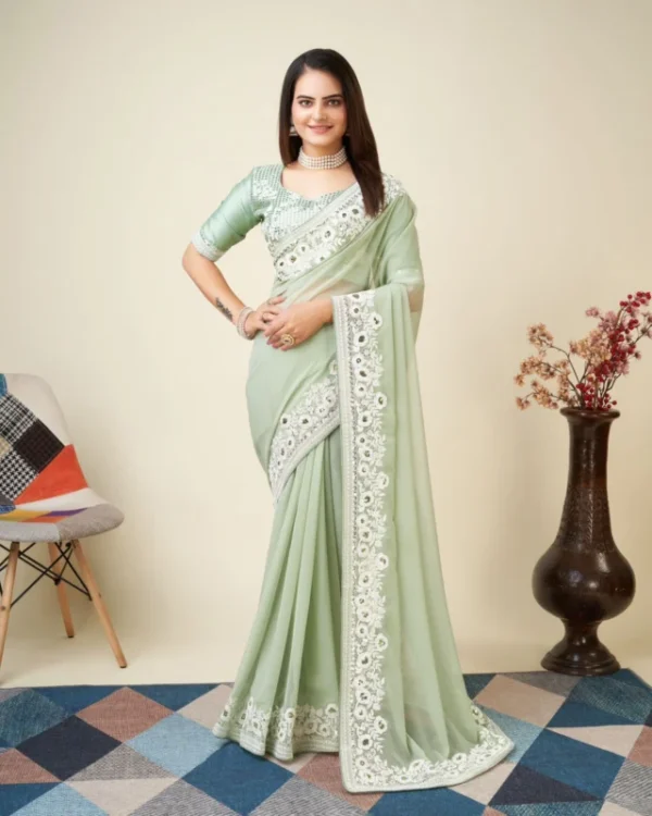 Stunning Ananya Pandey Saree with Embroidery – ₹1150