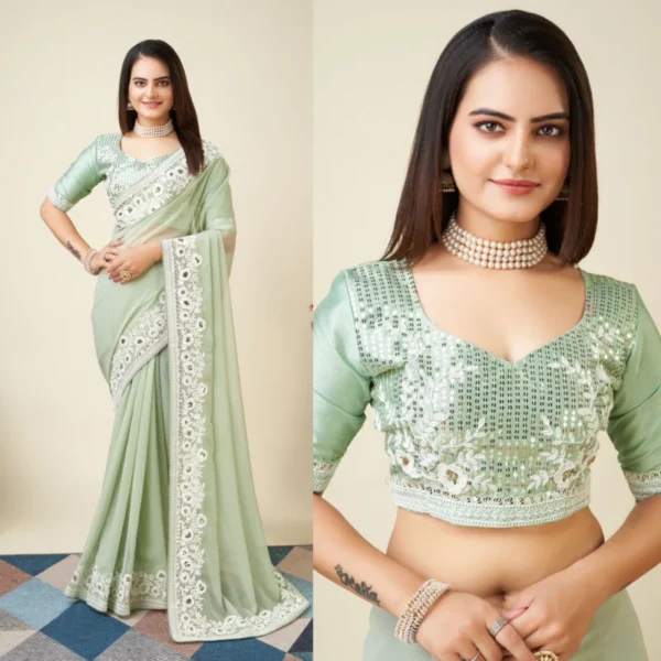 Stunning Ananya Pandey Saree with Embroidery – ₹1150