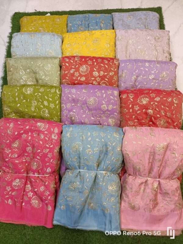 Luxurious Pure Shimmer Tissue Silk - ₹380/m, ideal for bridal and luxury fashion.