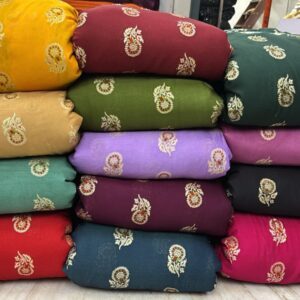 Chanderi Banarasi Silk fabric with multi self butta work in elegant design