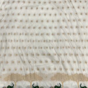 Pure Banarsi Silk fabric with heavy self weaving daman style