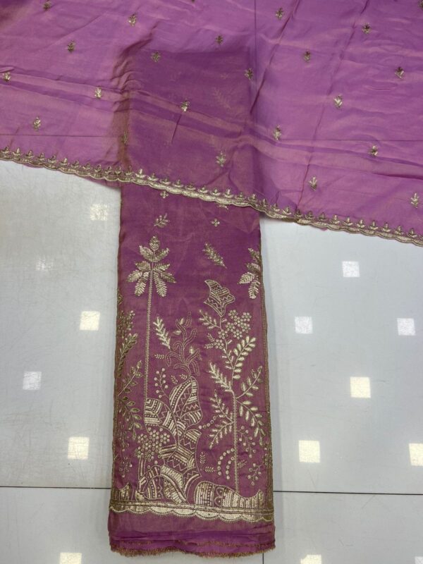 pure shimmer tissue silk, sequin zari fabric, shimmer silk dupatta, premium wedding fabric, luxurious designer silk