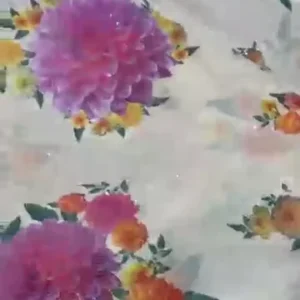 Nora fatehi floral sequin fabric 350 glam look - High-Quality Fabric
