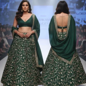 Vichitra silk fabric with leheriya sequin embroidery - High-Quality Fabric