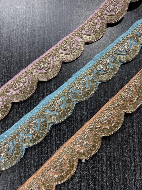 Elevate your designs with Elegant Cutwork Lace. Perfect for sarees, blouses, and dresses, priced at ₹360 per roll.