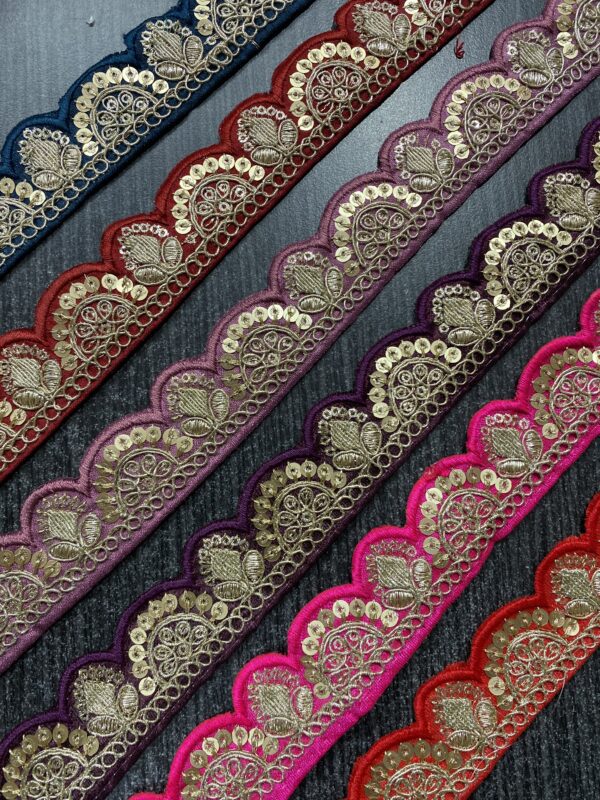 Elevate your designs with Elegant Cutwork Lace. Perfect for sarees, blouses, and dresses, priced at ₹390 per roll.