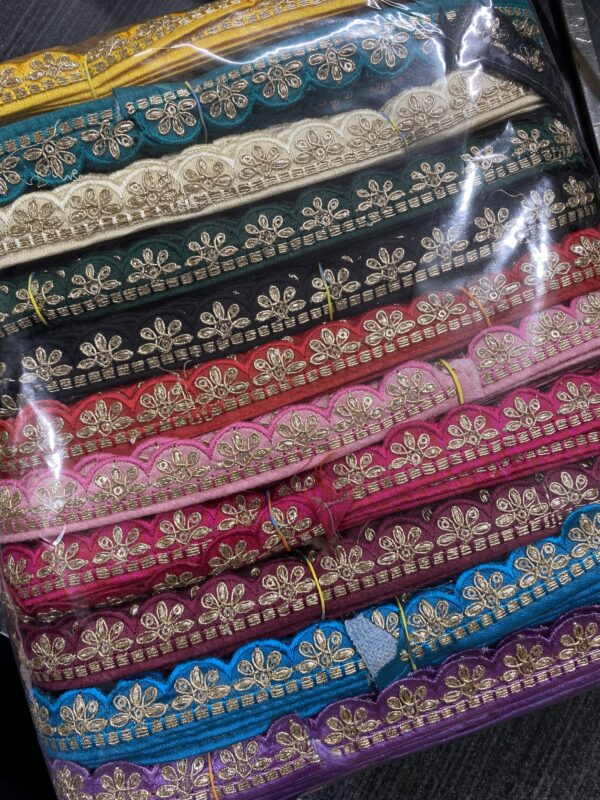 Enhance your designs with Affordable Cutwork Lace. Perfect for any project, priced at ₹350 per roll.