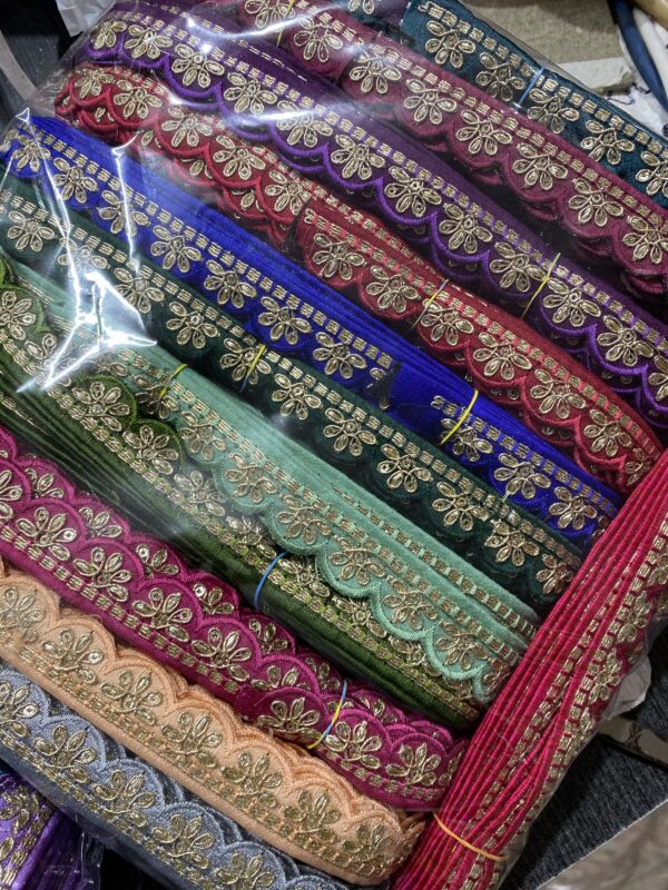 Enhance your designs with Affordable Cutwork Lace. Perfect for any project, priced at ₹350 per roll.