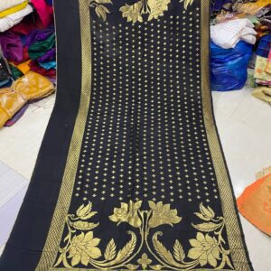 Exquisite Pure Dola Silk Dupatta with Banarasi weaving. Width 44+5 inches, length 2.5 meters. ₹1,250 per piece.