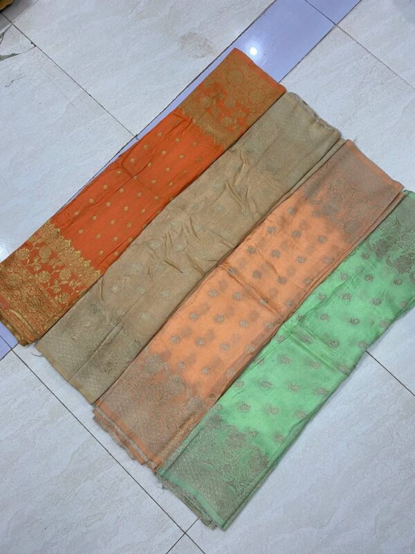 Pure Dola Silk Dupatta with intricate Banarasi weaving. Width: 36 inches, Length: 2.5 meters, ₹950 per piece.