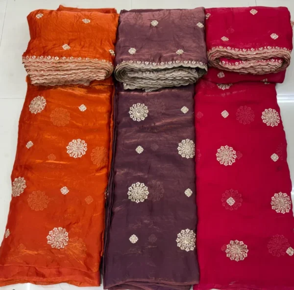 Space silk butta fabric 038 dupatta set heavy sequence work 448243 - High-Quality Fabric