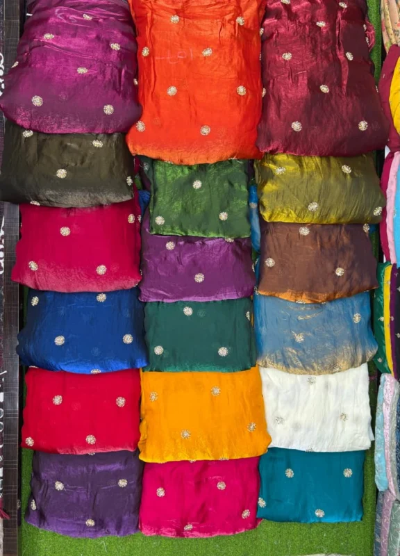 Space silk hand work butti fabric 448243 width shop now - High-Quality Fabric