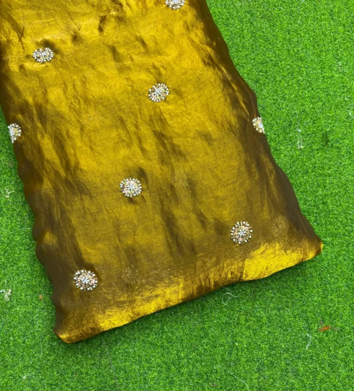 Space silk hand work butti fabric 448243 width shop now - High-Quality Fabric