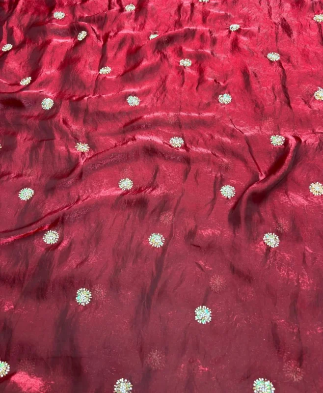 Space silk hand work butti fabric 448243 width shop now - High-Quality Fabric