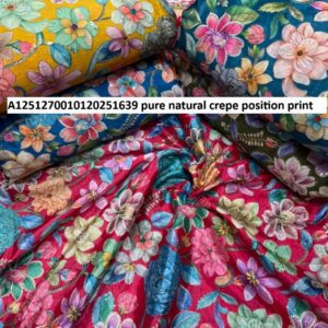 Pure Natural Crepe Position Print fabric at ₹665 per meter. Luxurious, durable, and perfect for modern fashion designs.