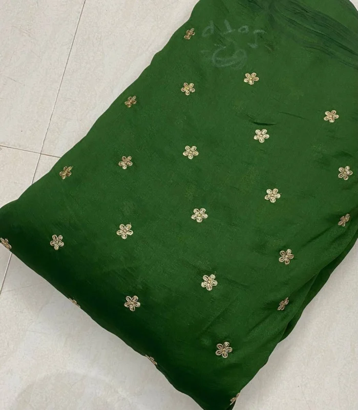 Blooming vichitra silk fabric with sequins butties 8211 rs 250m - High-Quality Fabric